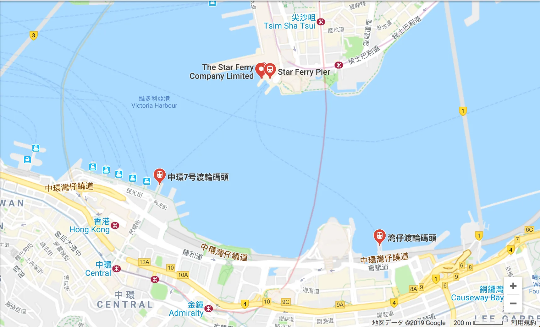Star Ferry（天星小輪） - 運行区間